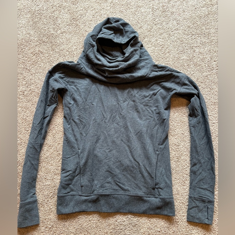 Lululemon charcoal gray cowl neck hoodie. Size 4.